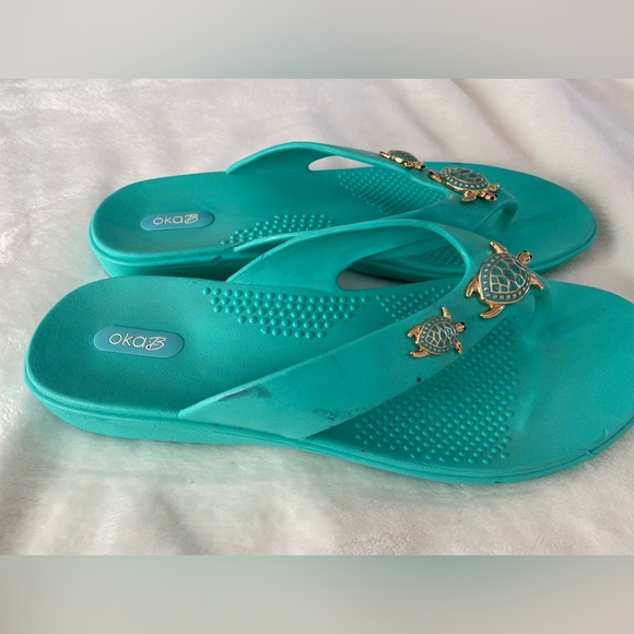 SUMMER Oka-B Sandals, size Large (9M), Turquoise - Picture 4 of 7